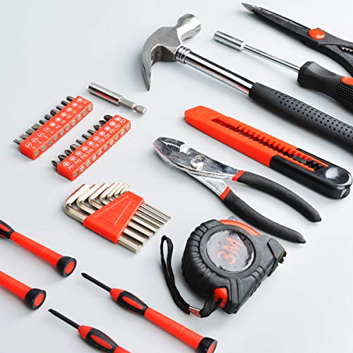 40-Piece Household Tools Kit - Small Basic Home Tool Set with Plas...