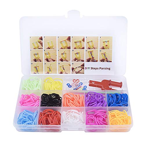 RXING Creative Rainbow Rubber Bands Bead Loom Kits Friendship Brac...