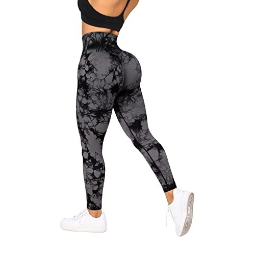 RXRXCOCO Women Seamless Crossover Leggings High Waisted Butt Lifti...