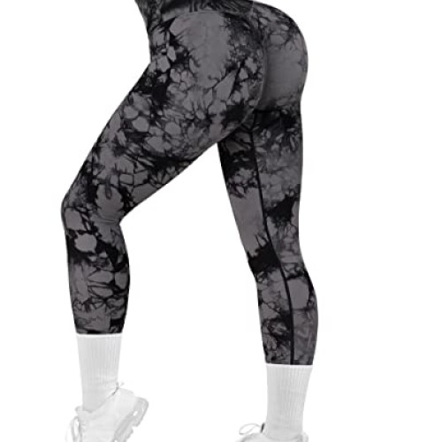 RXRXCOCO Women Seamless Crossover Leggings High Waisted Butt Lifti...
