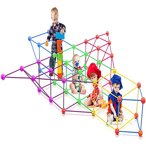 RYBG Kids fort building kit ,188 PCS With 5 colors Link sticks bal...
