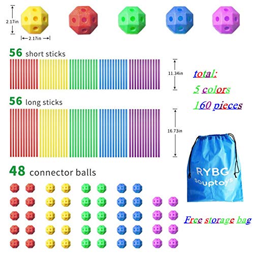 RYBG Kids Fort Building Toys, 160PCS Kits Childrens Building Toys...