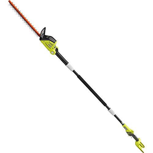 RYOBI RY40603BTL 18 in. 40-Volt Lithium-Ion Cordless Pole Hedge Tr...