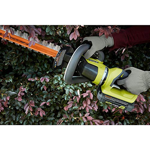 RYOBI RY40620 24 in. 40-Volt Lithium-Ion Cordless Hedge Trimmer wi...