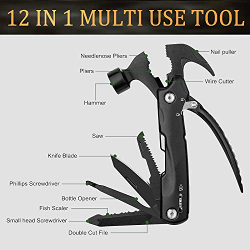 Hammer Multi-Tool, 12 in 1 Mini Hammer Multitool Tools with Magnet...