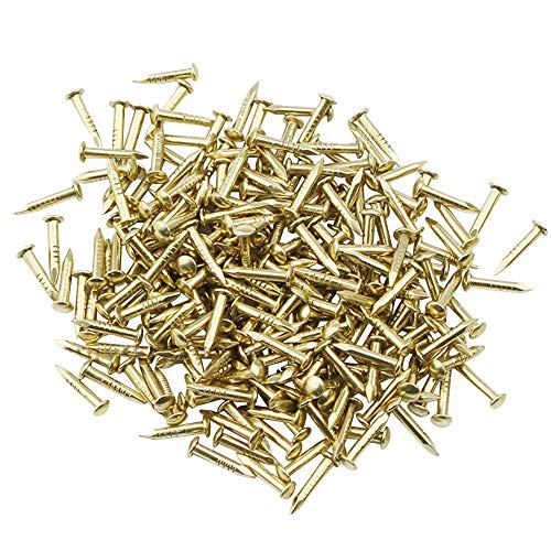 RZDEAL 200 PCS Miniature Nails Round Head Brass Nails for Small Hi...