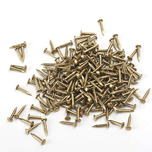 RZDEAL 200 PCS Miniature Nails Round Head Brass Nails for Small Hi...