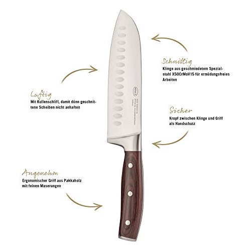 Rösle Rockwood Knife Collection, Santoku Knife, 6.8-inch Blade