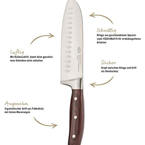 Rösle Rockwood Knife Collection, Santoku Knife, 6.8-inch Blade