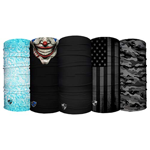 S A - UV Face Shield 5 Pack Multipurpose Neck Gaiter, Balaclava, E...