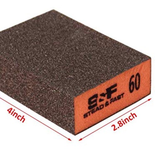 S&F STEAD & FAST Sanding Sponge for Wet and Dry Sanding, 60 80 120...