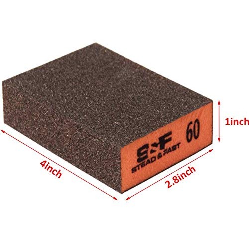 S&F STEAD & FAST Sanding Sponge for Wet and Dry Sanding, 60 80 120...