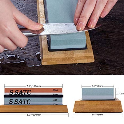 S SATC All-Inclusive Knife Sharpening Kit Including Grit 400/1000/...