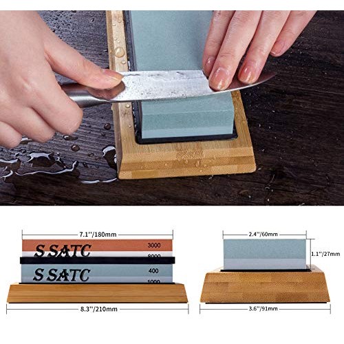 S SATC All-Inclusive Knife Sharpening Kit Including Grit 400/1000/...