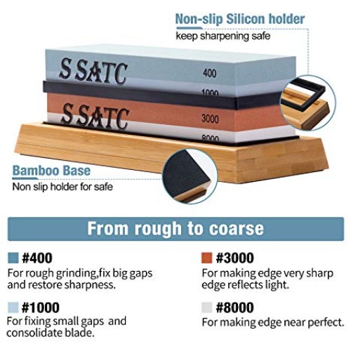 S SATC All-Inclusive Knife Sharpening Kit Including Grit 400/1000/...
