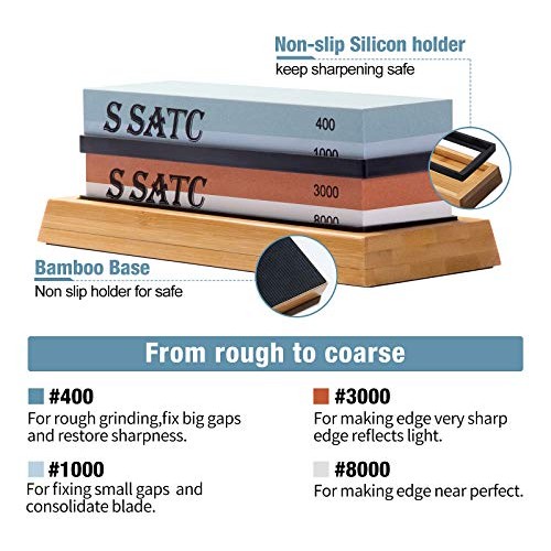 S SATC All-Inclusive Knife Sharpening Kit Including Grit 400/1000/...