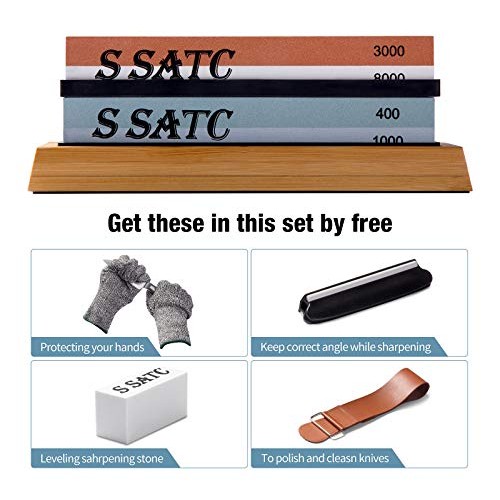 S SATC All-Inclusive Knife Sharpening Kit Including Grit 400/1000/...