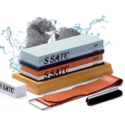 S SATC All-Inclusive Knife Sharpening Kit Including Grit 400/1000/...