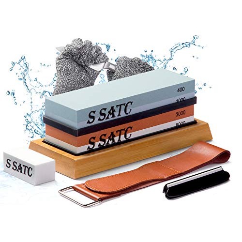S SATC All-Inclusive Knife Sharpening Kit Including Grit 400/1000/...