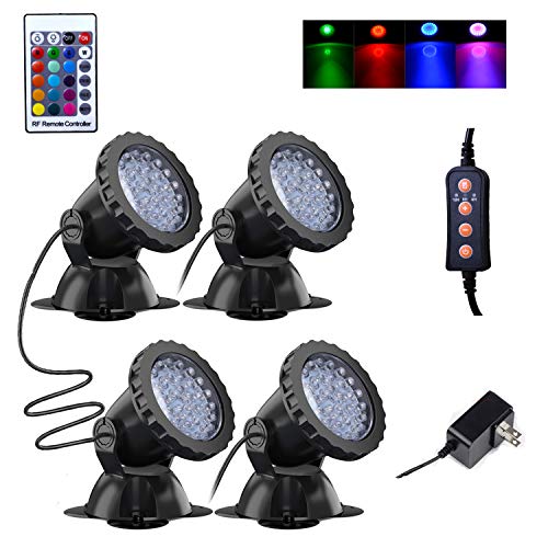 RGB Pond Lights, Underwater LED Lights, IP68 Waterproof Submersibl...