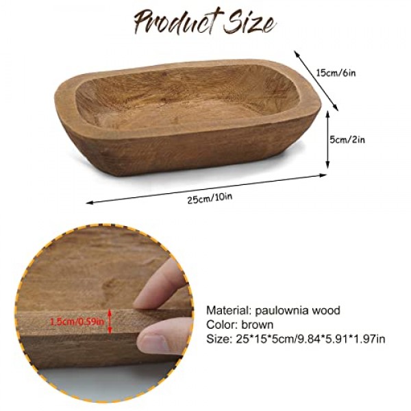 S-SNAIL-OO Decorative Bowl Vintage Wooden Dough Bowls Hand Carved,...
