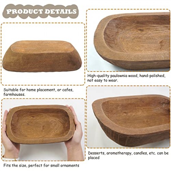 S-SNAIL-OO Decorative Bowl Vintage Wooden Dough Bowls Hand Carved,...