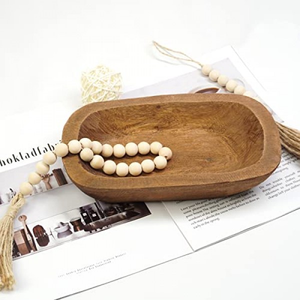 S-SNAIL-OO Decorative Bowl Vintage Wooden Dough Bowls Hand Carved,...