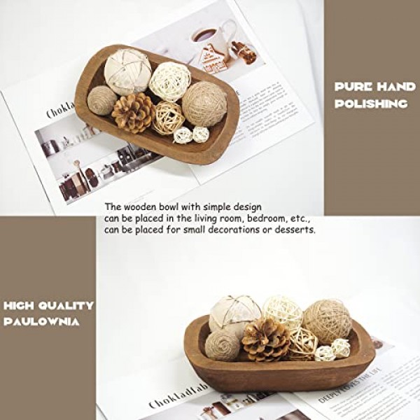 S-SNAIL-OO Decorative Bowl Vintage Wooden Dough Bowls Hand Carved,...