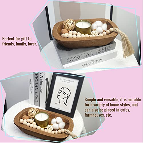 S-SNAIL-OO Decorative Bowl Vintage Wooden Dough Bowls Hand Carved,...