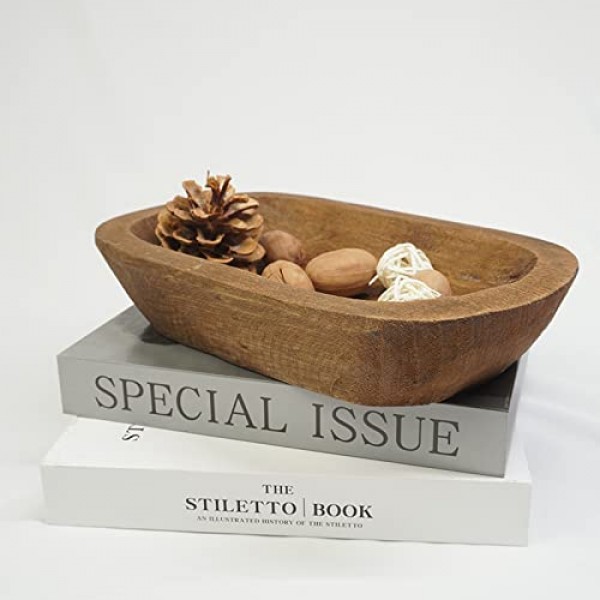 S-SNAIL-OO Decorative Bowl Vintage Wooden Dough Bowls Hand Carved,...