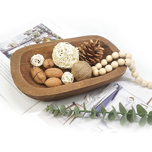 S-SNAIL-OO Decorative Bowl Vintage Wooden Dough Bowls Hand Carved,...