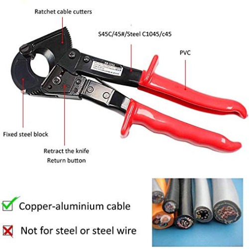 Cable Cutter,Heavy Duty Aluminum Copper Ratchet Cable Cutter, 240...