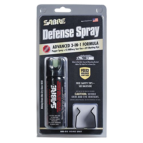SABRE 3-IN-1 Pepper Spray Home Defense Unit — Police Strength – w/...