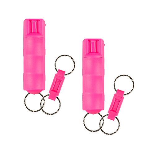 SABRE Red Pepper Spray 2-Pack—Police Strength—Pink Case & Finger G...