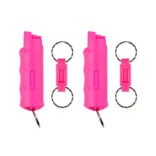 SABRE Red Pepper Spray 2-Pack—Police Strength—Pink Case & Finger G...