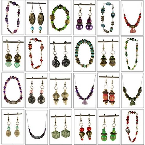 Adults Deluxe Jewelry Making Beads Mix Pliers Findings Starter Kit...