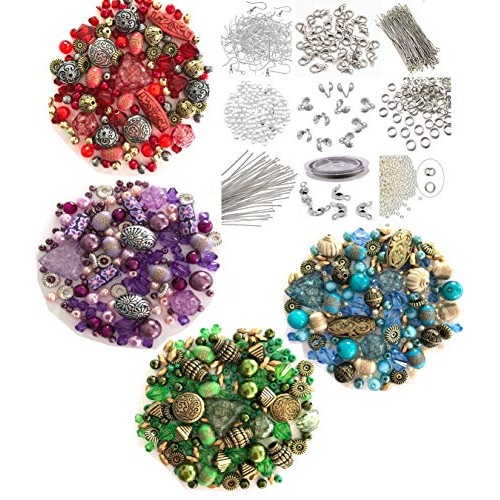 Adults Deluxe Jewelry Making Beads Mix Pliers Findings Starter Kit...
