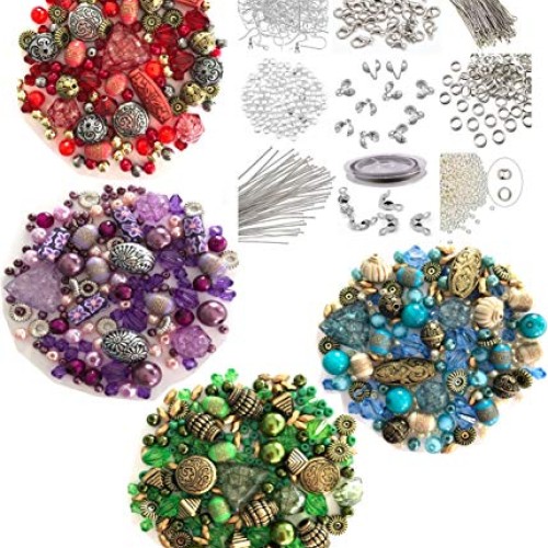 Adults Deluxe Jewelry Making Beads Mix Pliers Findings Starter Kit...