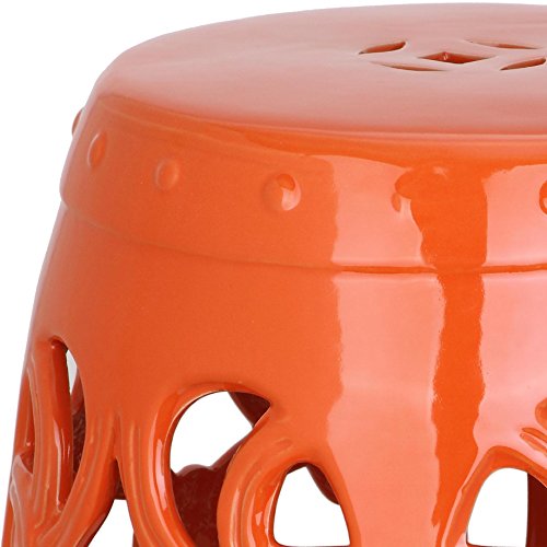 Safavieh Castle Gardens Collection Imperial Vine Orange Glazed Cer...