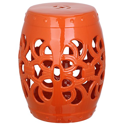 Safavieh Castle Gardens Collection Imperial Vine Orange Glazed Cer...