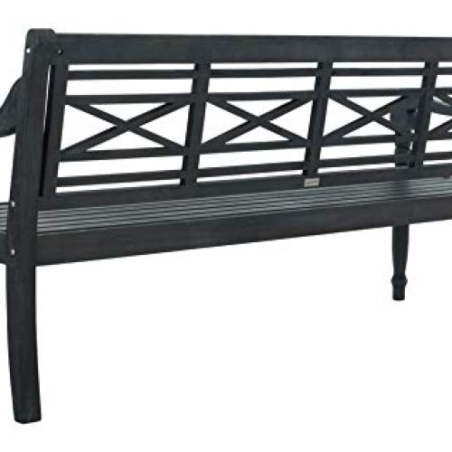 Safavieh PAT6704K Outdoor Collection Karoo Dark Slate Grey Bench, ...