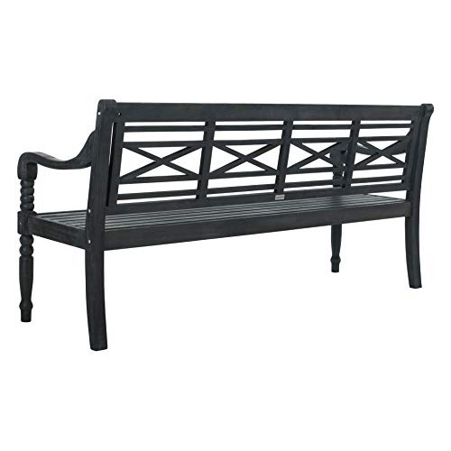 Safavieh PAT6704K Outdoor Collection Karoo Dark Slate Grey Bench, ...