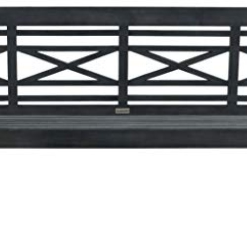 Safavieh PAT6704K Outdoor Collection Karoo Dark Slate Grey Bench, ...