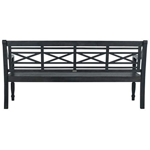 Safavieh PAT6704K Outdoor Collection Karoo Dark Slate Grey Bench, ...