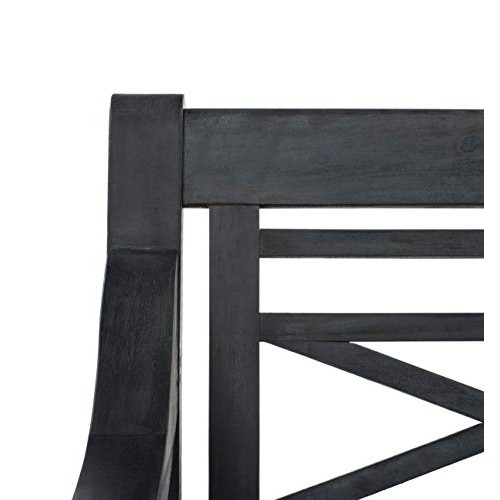 Safavieh PAT6704K Outdoor Collection Karoo Dark Slate Grey Bench, ...