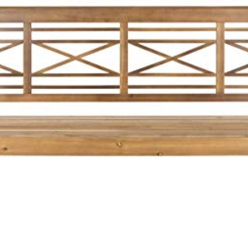 Safavieh Patio Collection Martin Adirondack Acacia Wood Bench, Nat...