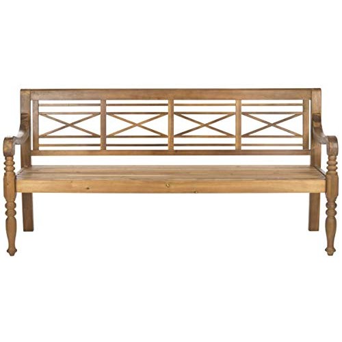 Safavieh Patio Collection Martin Adirondack Acacia Wood Bench, Nat...