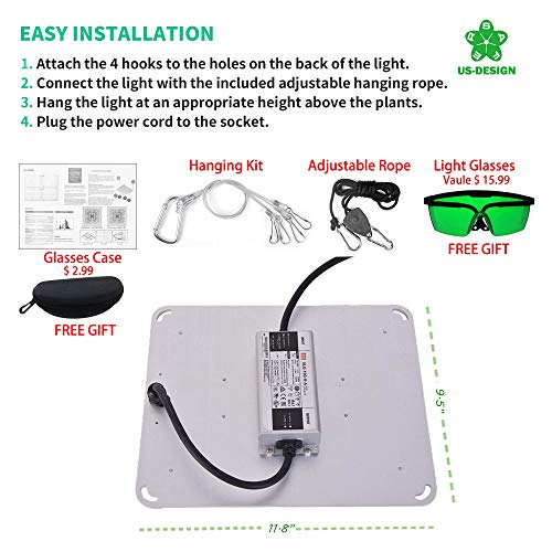 SAFER US-Design Indoor LED Grow Light LM301B Diodes, MeanWell Driv...