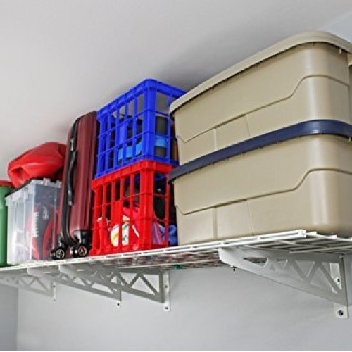 SafeRacks | Garage Wall Shelf Two-Pack 18x48 | Includes Bike Hoo...