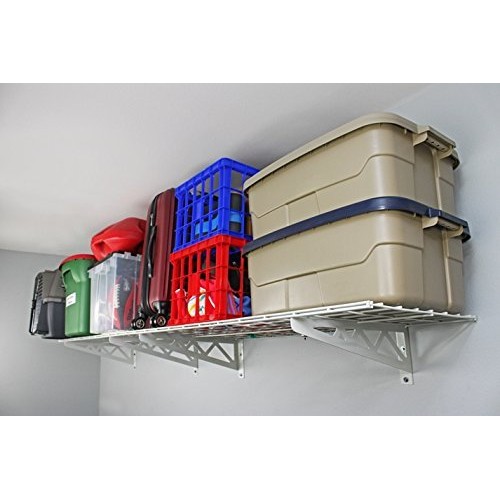 SafeRacks | Garage Wall Shelf Two-Pack 18x48 | Includes Bike Hoo...